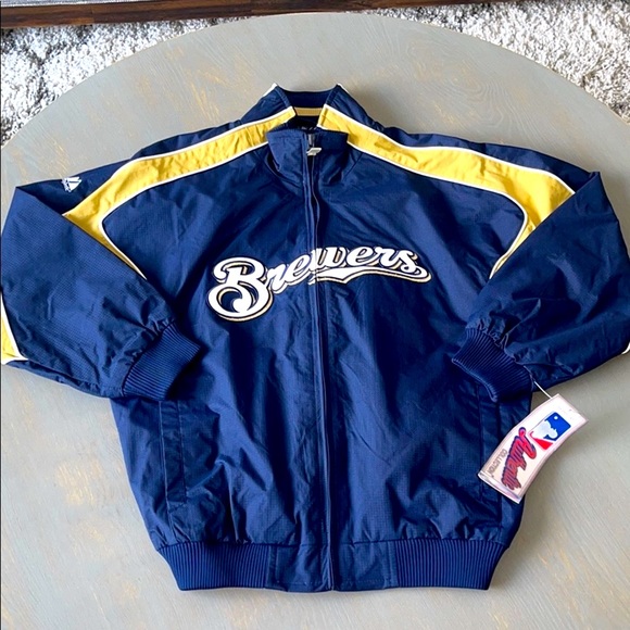 Milwaukee Brewers Baseball Majestic Youth Jacket - Picture 1 of 6